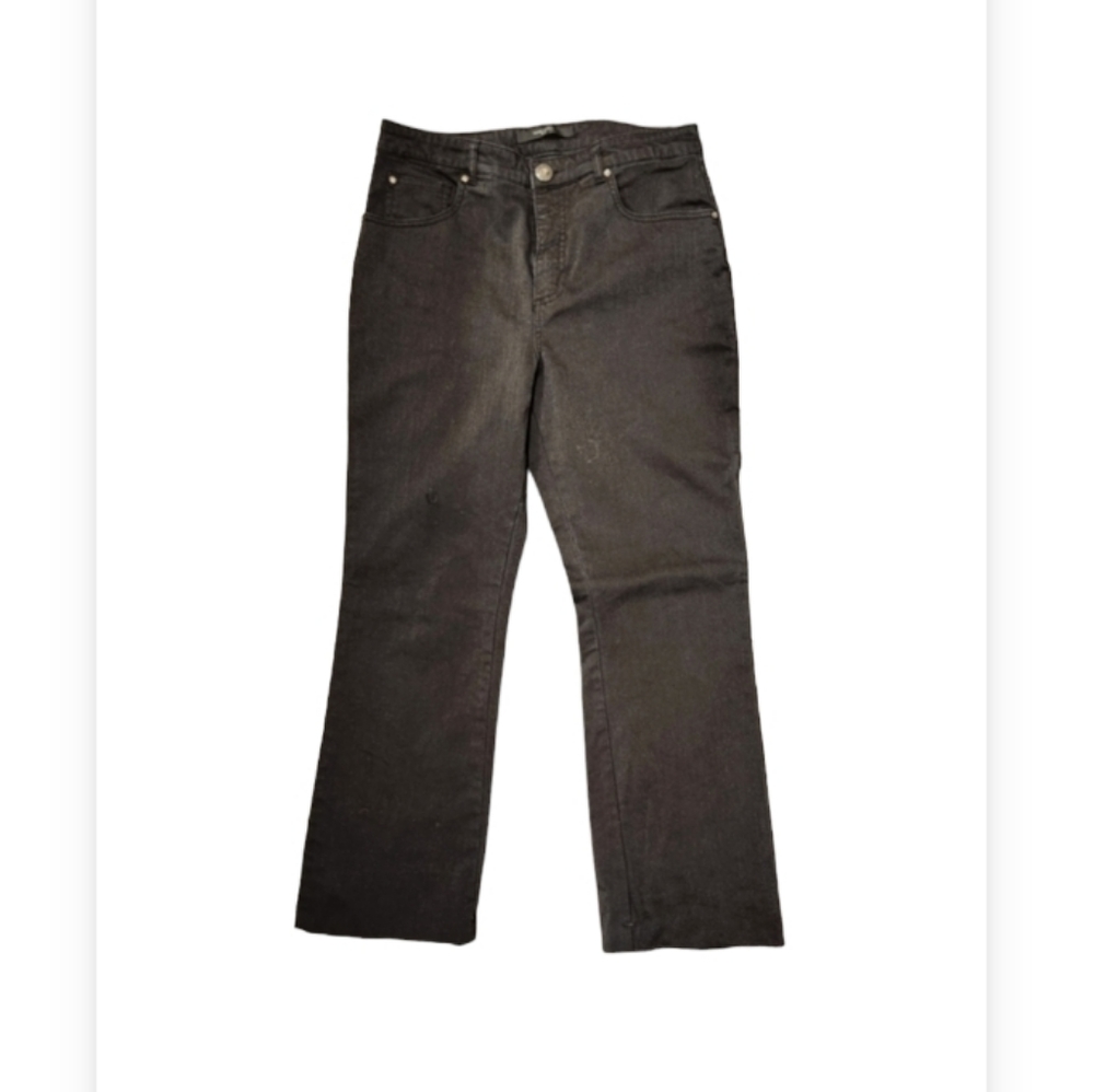 Simon Chang Black Jeans Straight Leg. Highrise